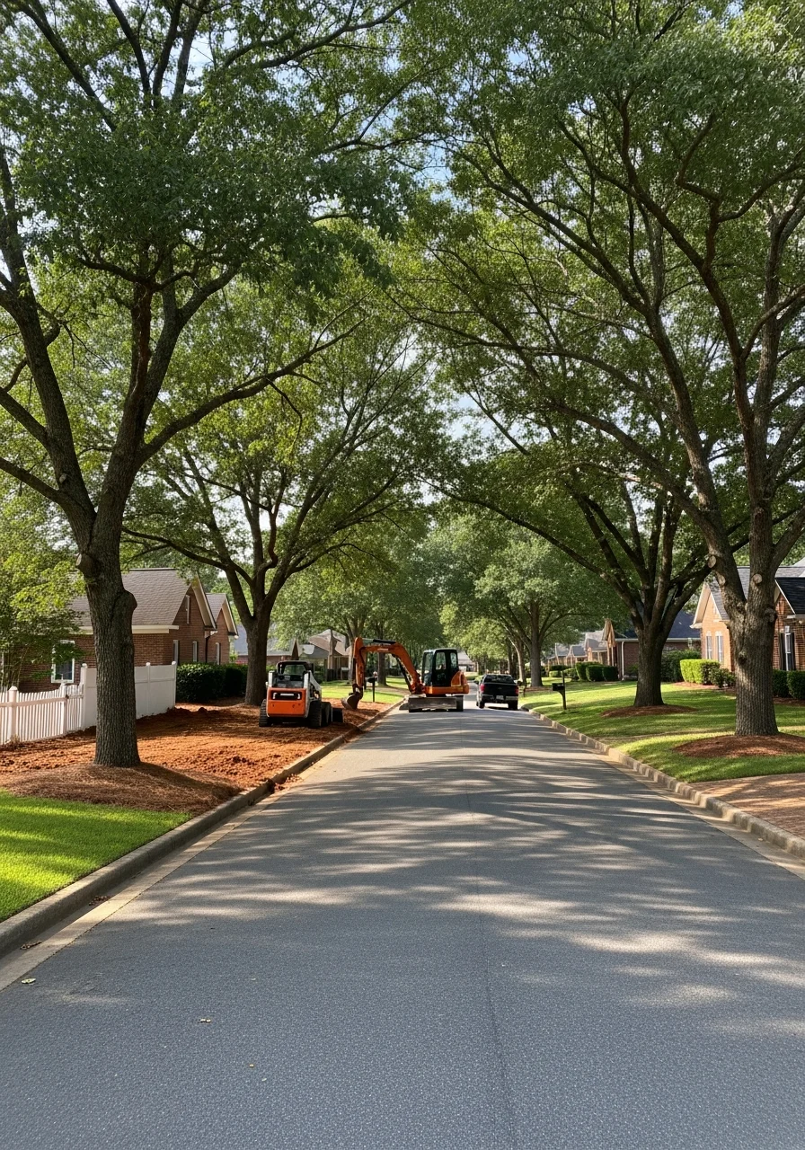 Athens residential neighborhood with varied home styles, mature trees, and well-maintained yards.