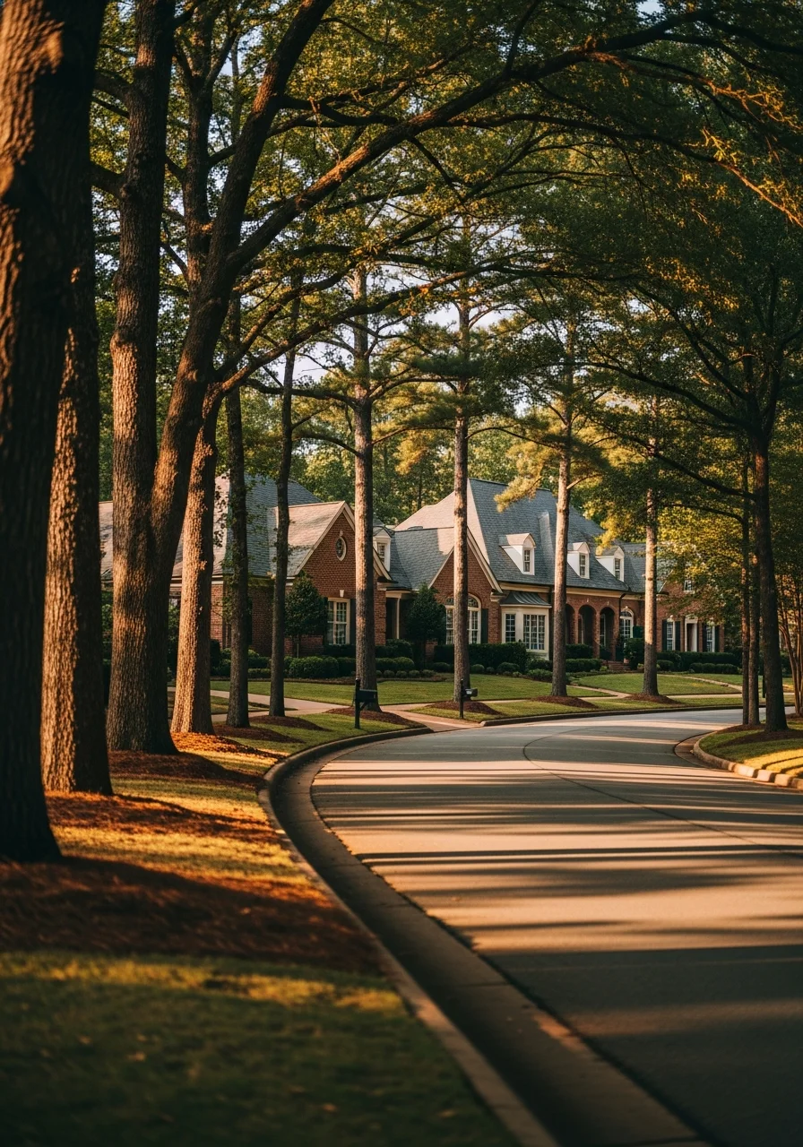 Birmingham residential neighborhood with varied architectural styles, tree-lined streets, and established homes.