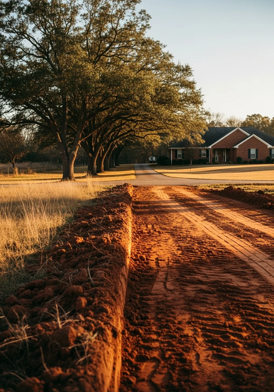 Limestone County rural property with established home, mature trees, and open grounds.