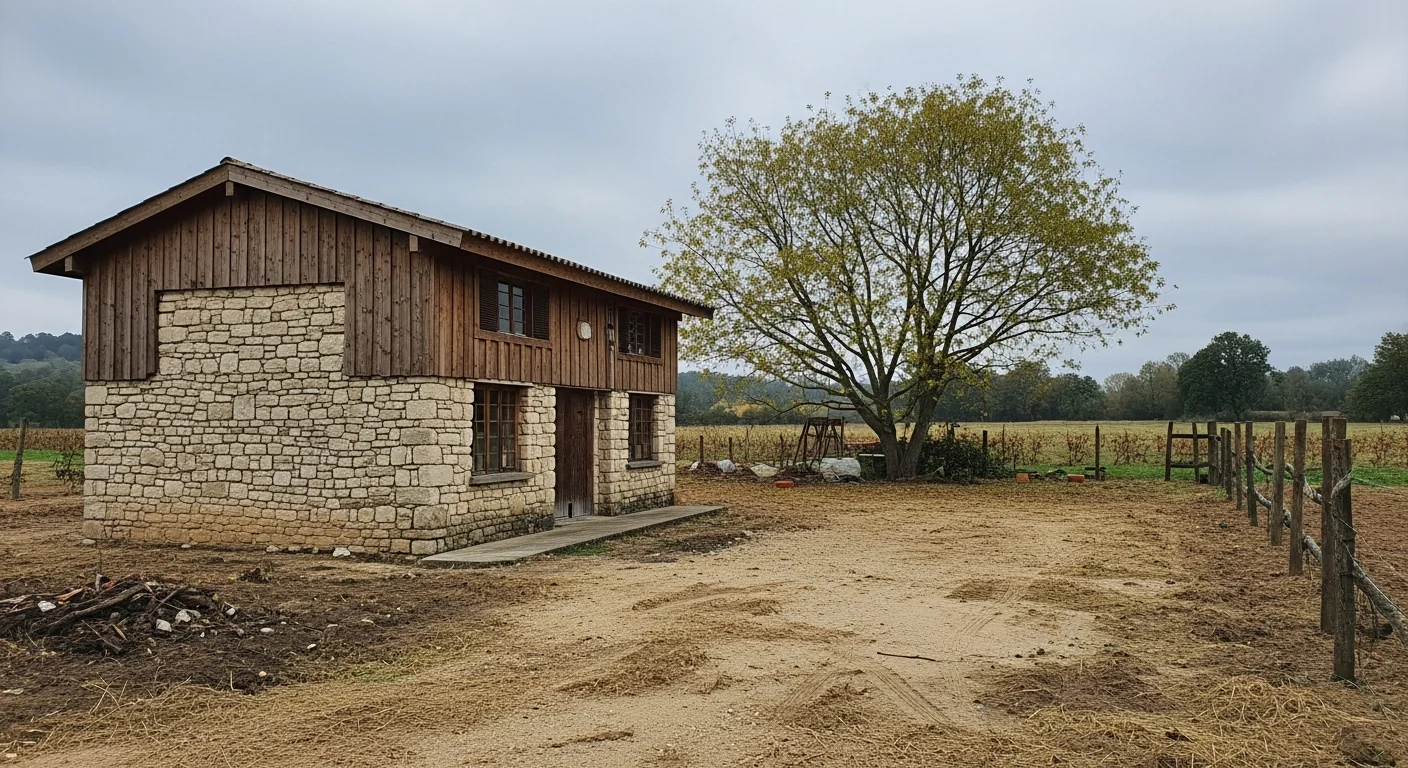 A freshly excavated residential pond basin on a rural Toney, Alabama property, with graded earthen banks and cleared surrounding land ready for water fill. Heavy excavation equipment is visible along the compacted bank edge.